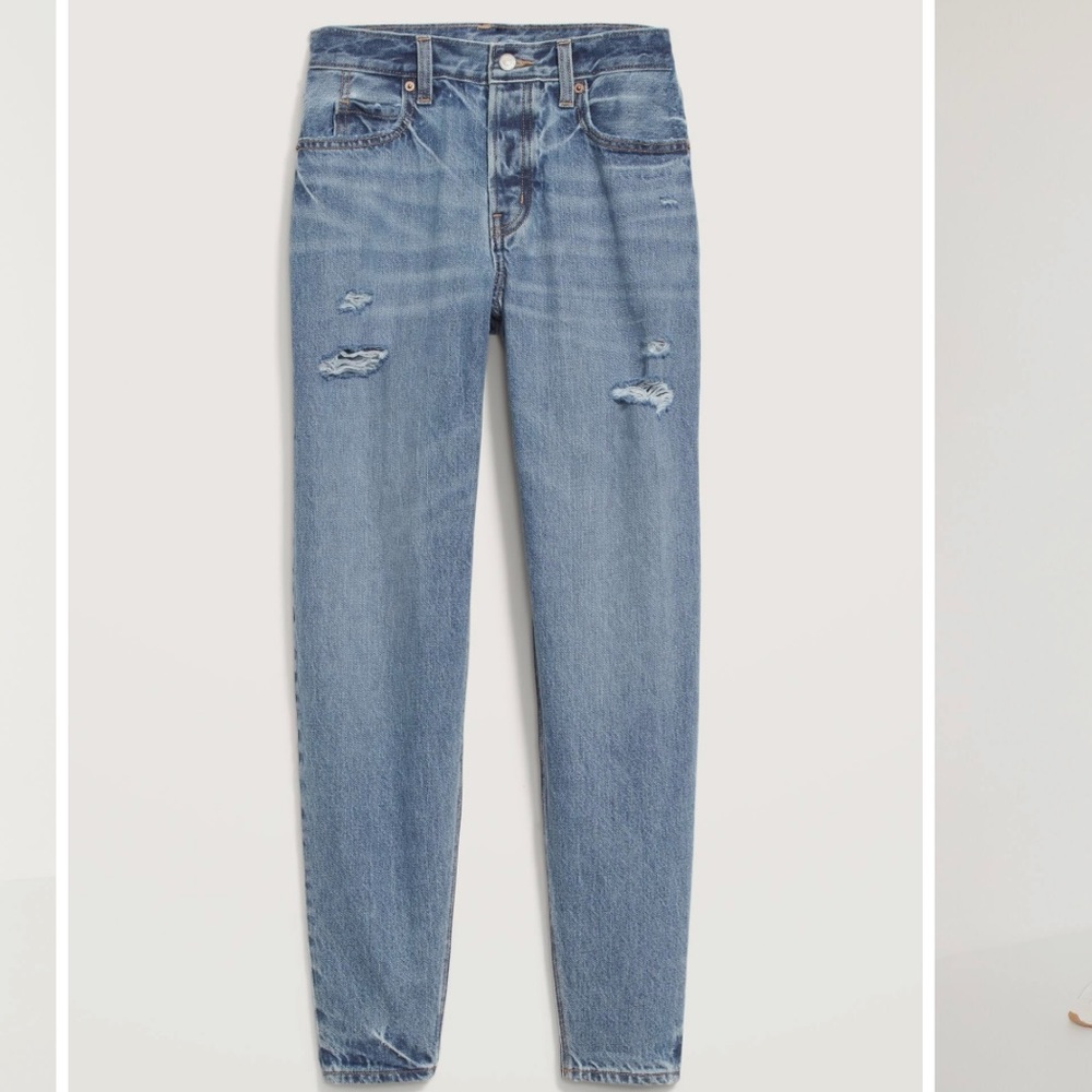 Old Navy Mid-Rise Slouchy Taper Button Fly Jeans